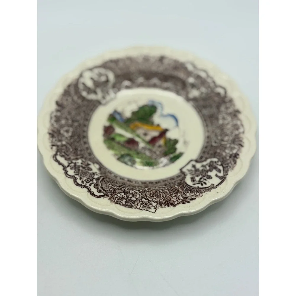 Vintage Vernon Kiln 1860 demitasse cup&saucer. Cabin Scene made 1940